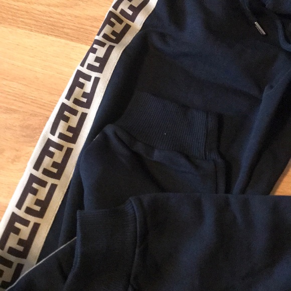 LAST1 FENDI logo striped men’s black jogger,XL!NWT - Picture 7 of 8